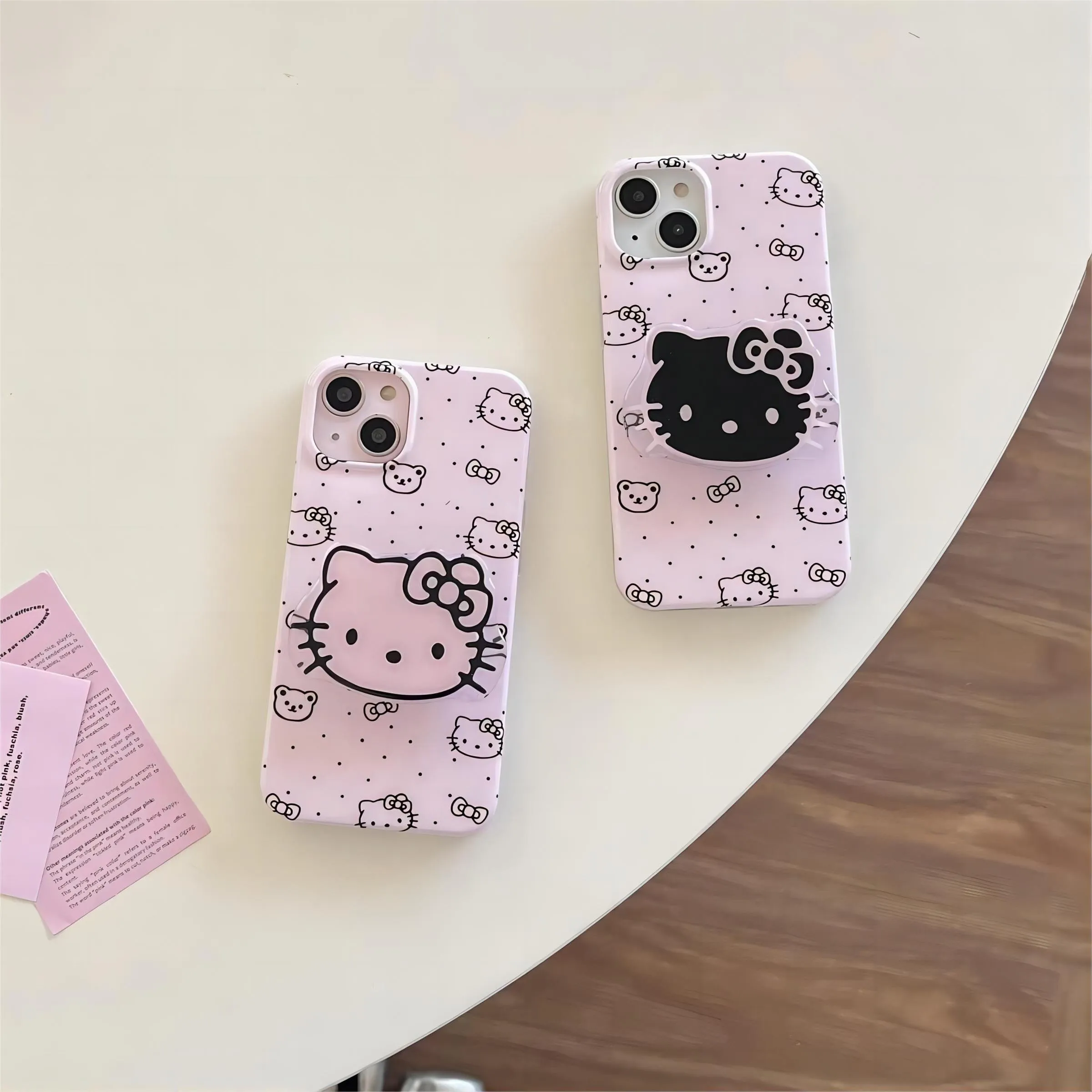 Cute Pink Kitty iPhone Case With Stand GEM009
