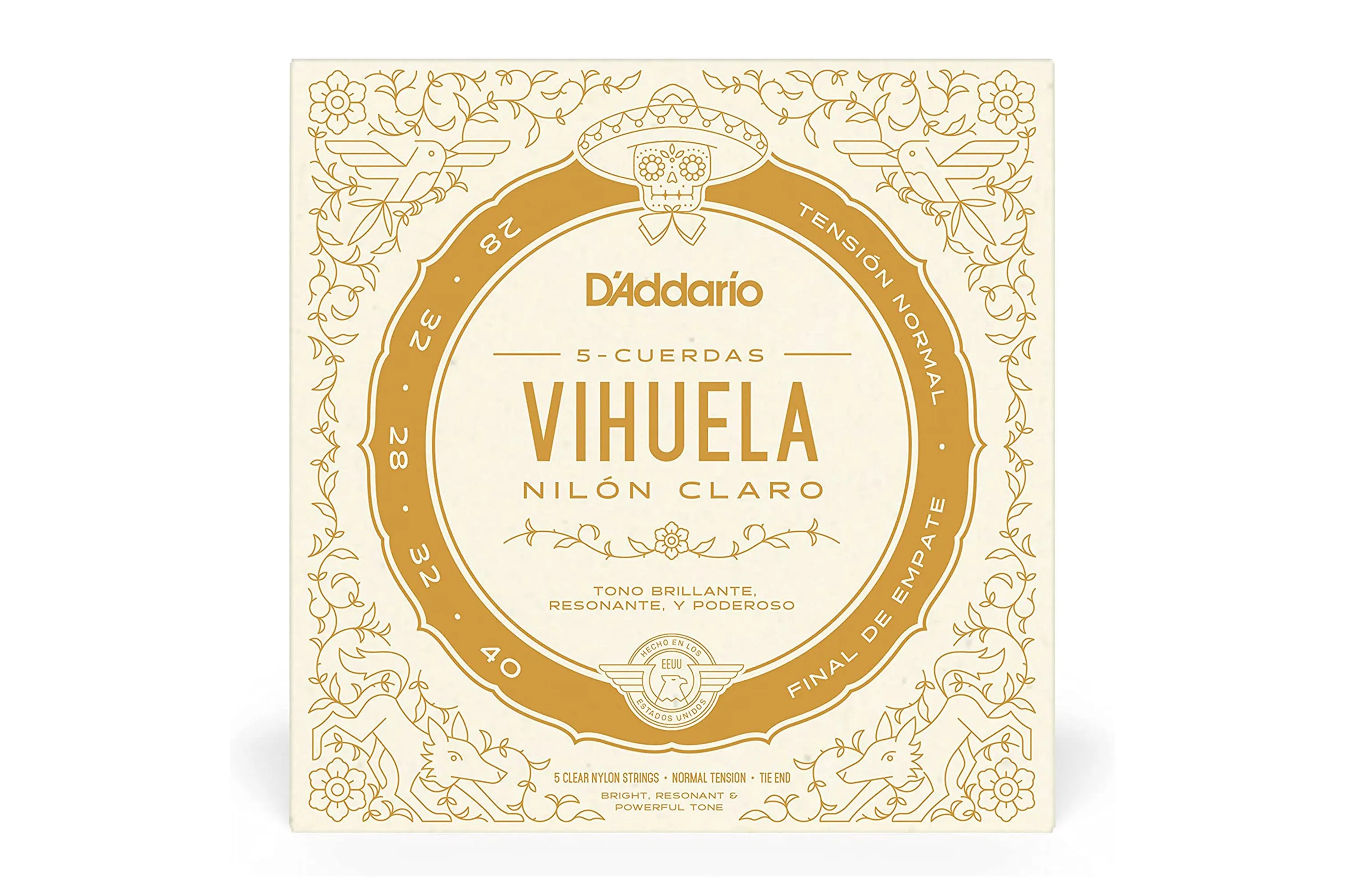 D'Addario MV10N Pro-Arté Nylon 5-String Vihuela Strings - .028-.040