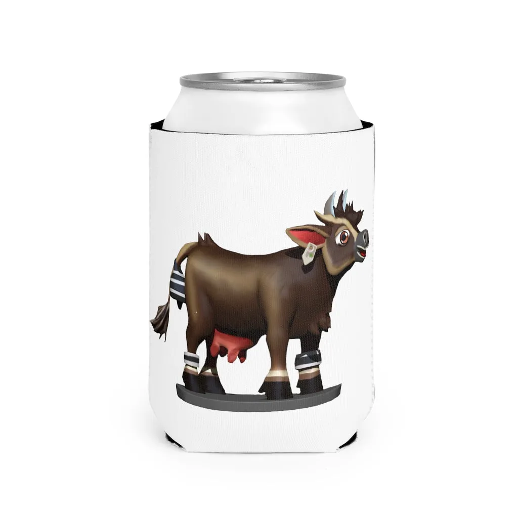 Dark Brown Cow Can Cooler Sleeve