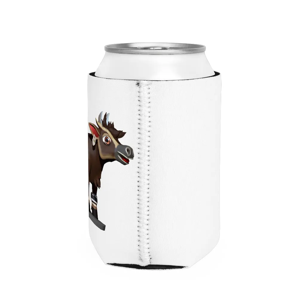 Dark Brown Cow Can Cooler Sleeve