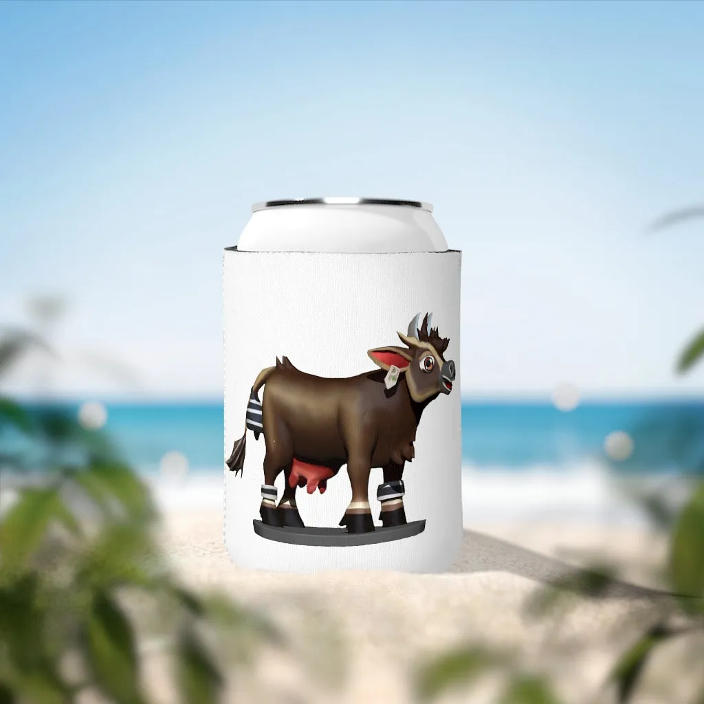 Dark Brown Cow Can Cooler Sleeve