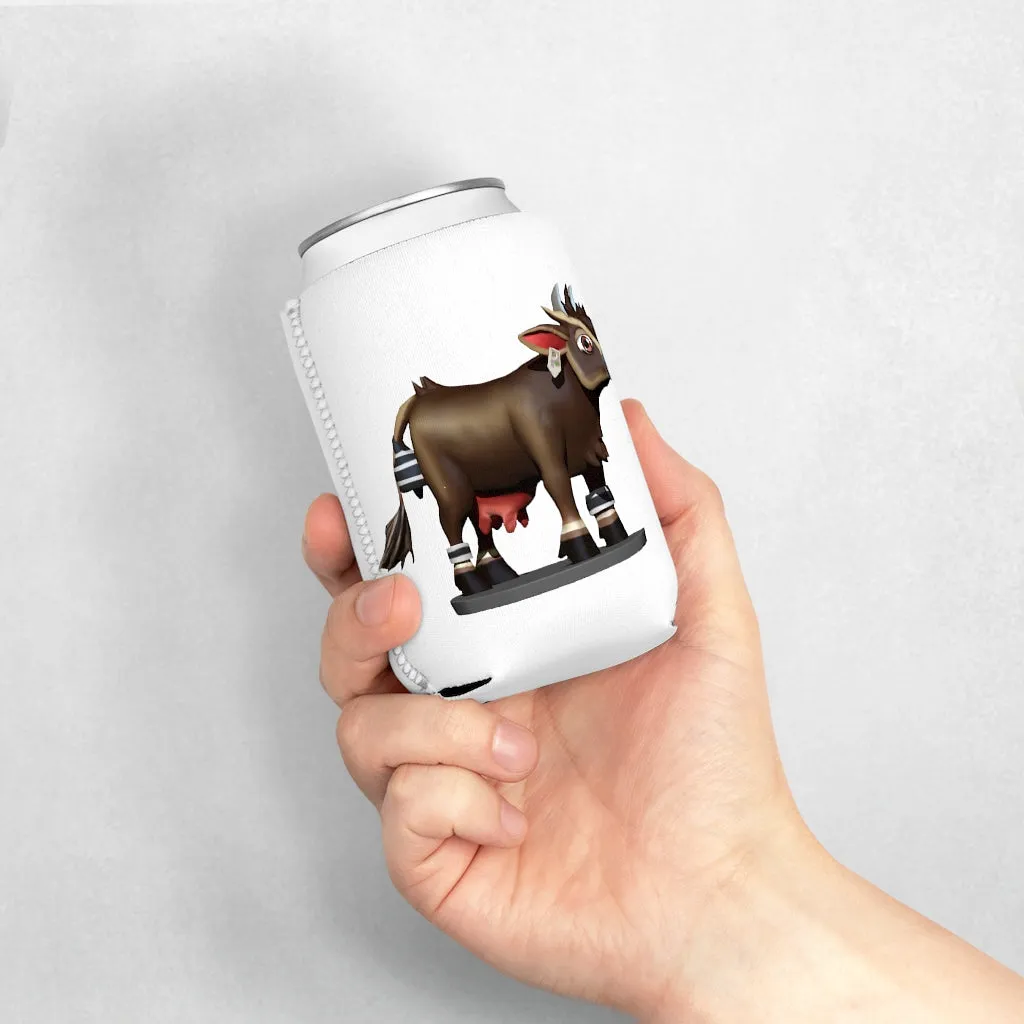 Dark Brown Cow Can Cooler Sleeve