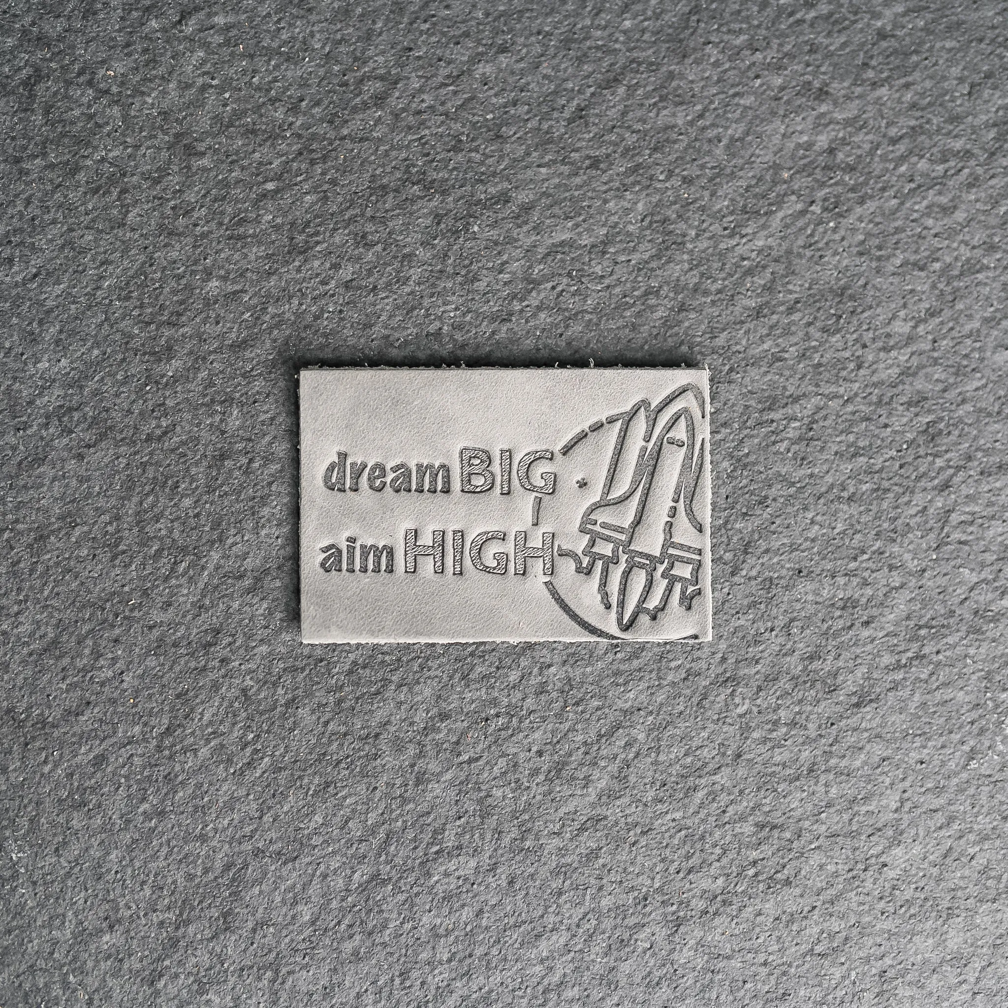 Dream Big Aim High Leather Patch with Velcro Back | Back to School