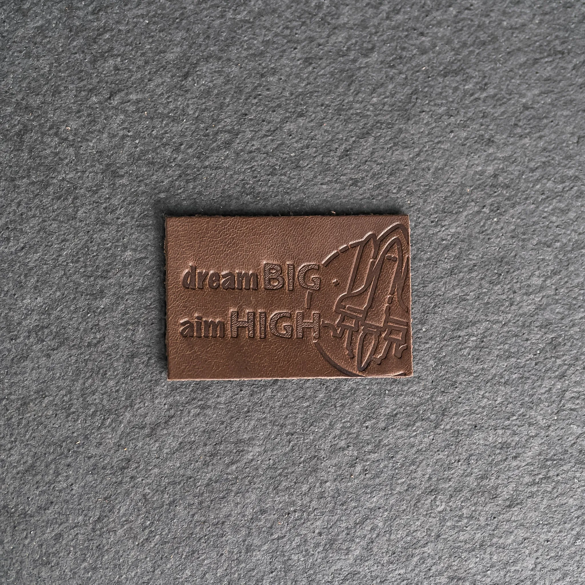 Dream Big Aim High Leather Patch with Velcro Back | Back to School