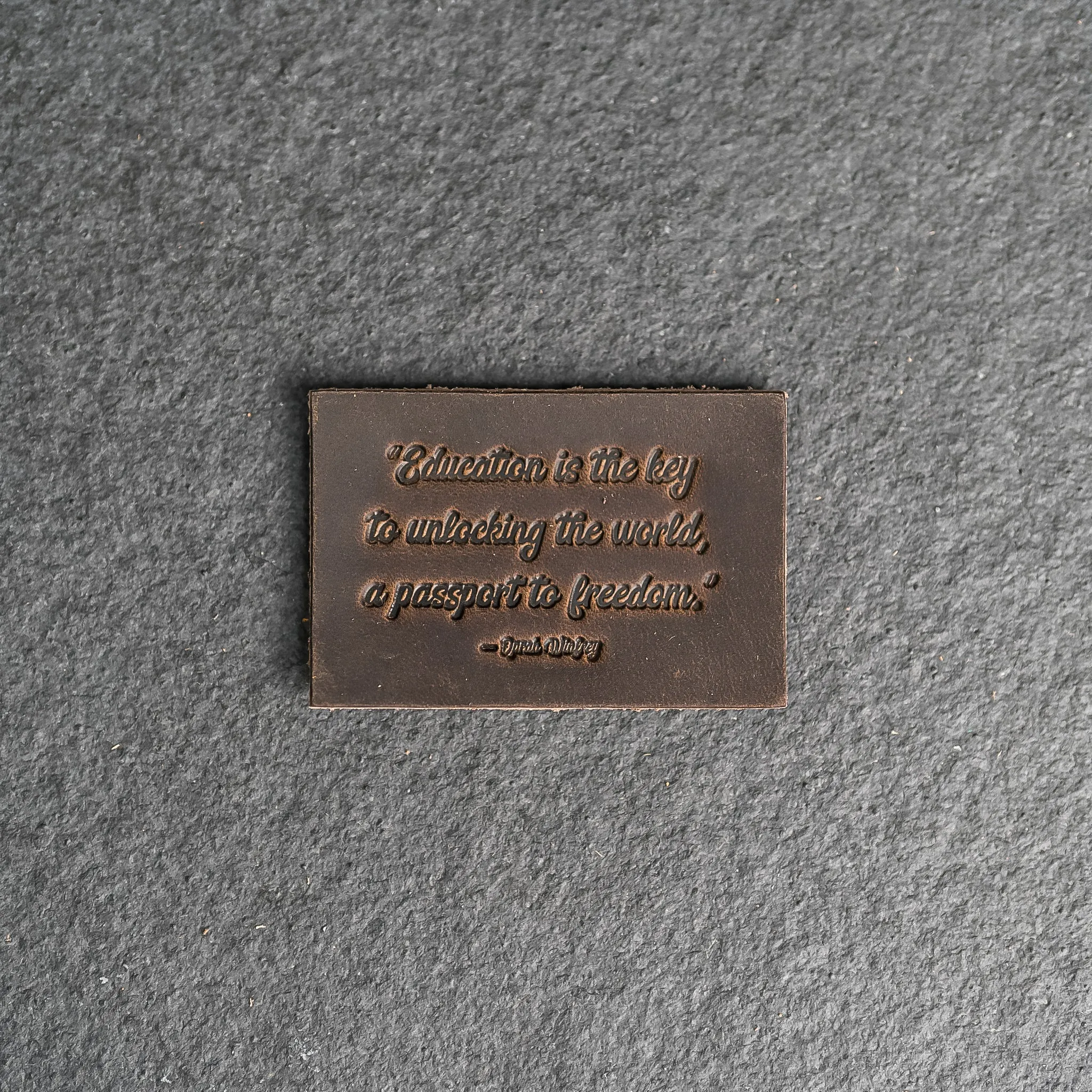 Education is the key | Leather Patch with Velcro Back | Back to School
