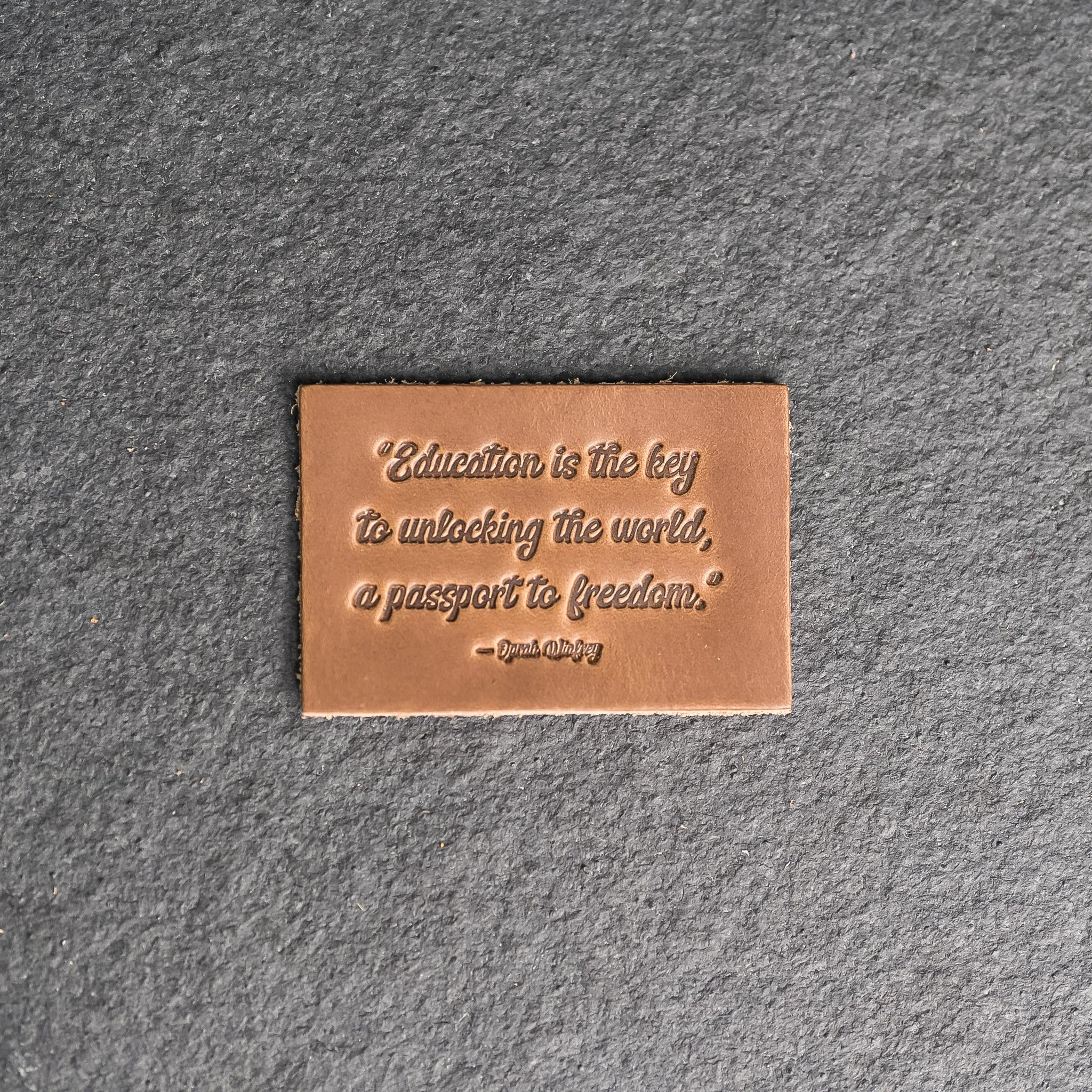 Education is the key | Leather Patch with Velcro Back | Back to School