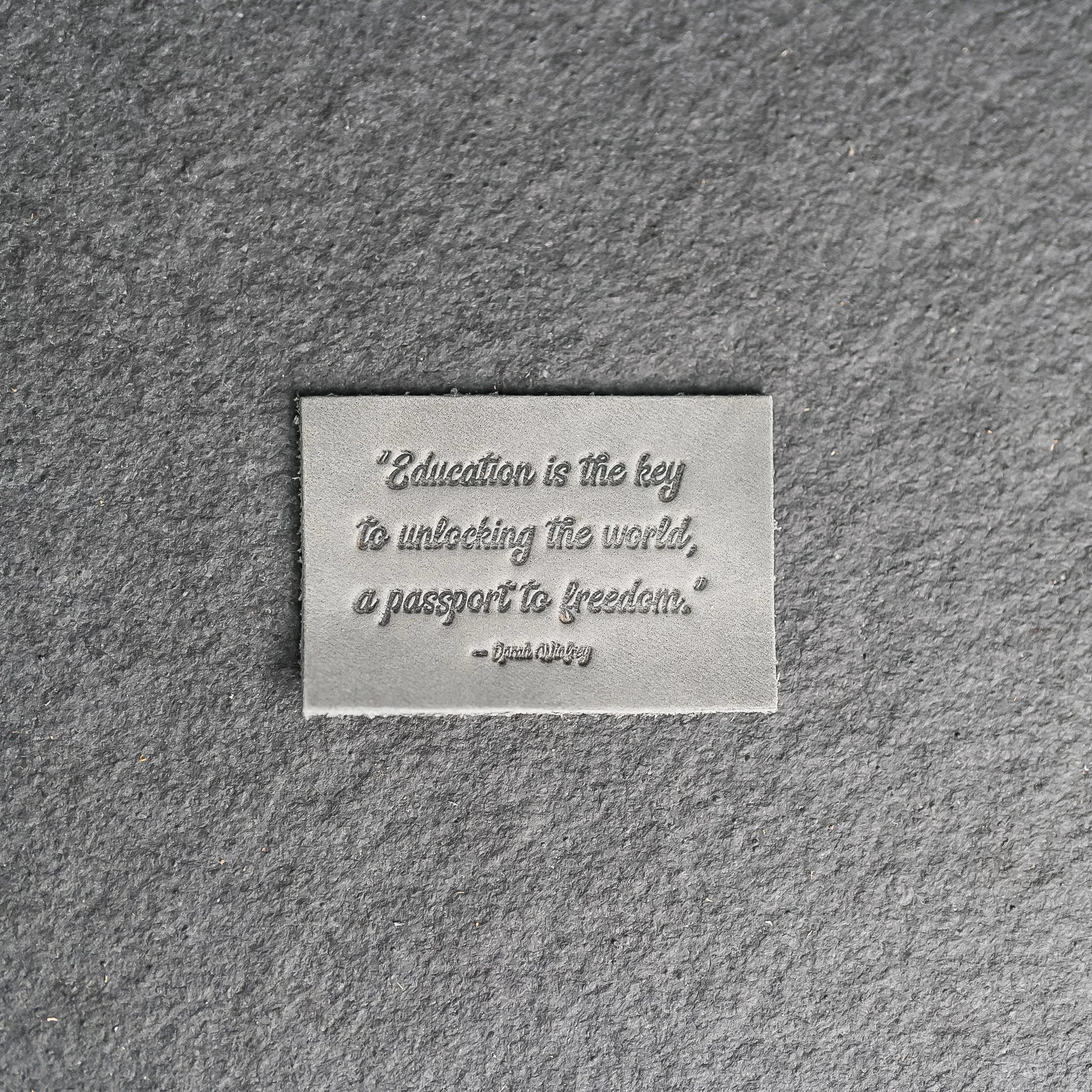 Education is the key | Leather Patch with Velcro Back | Back to School