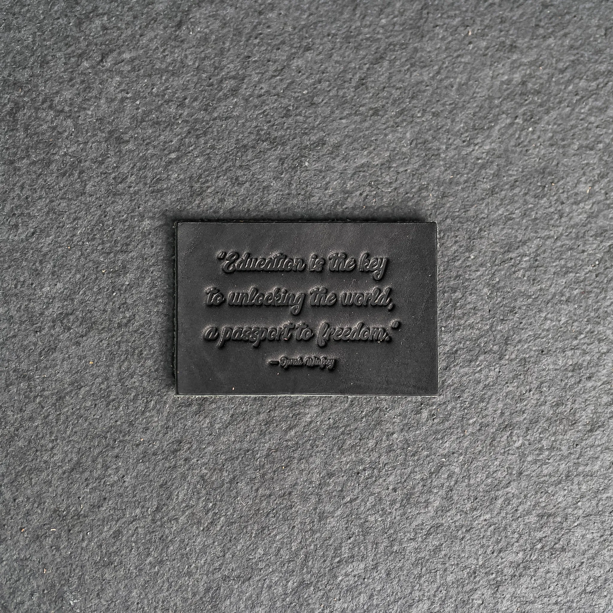 Education is the key | Leather Patch with Velcro Back | Back to School