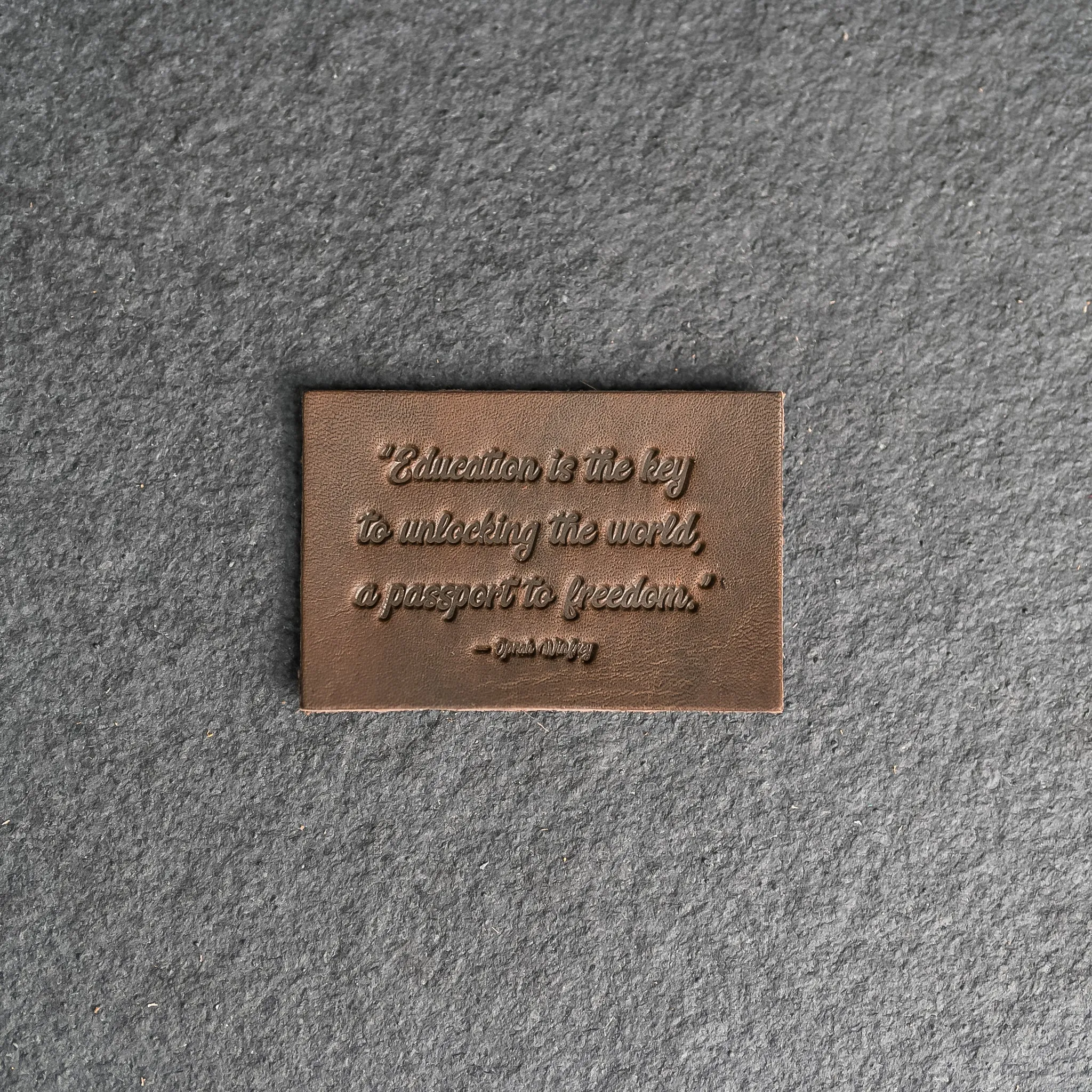 Education is the key | Leather Patch with Velcro Back | Back to School