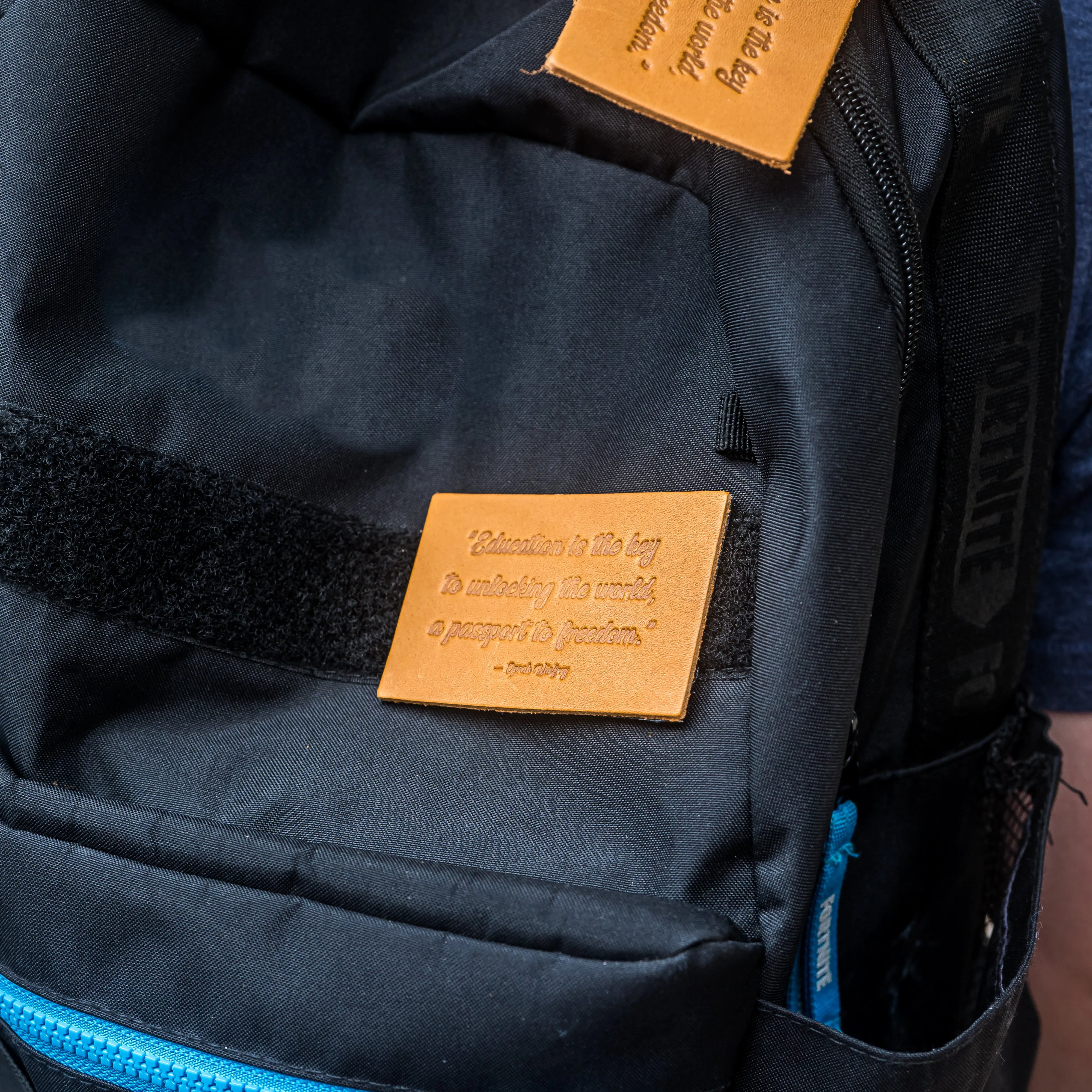 Education is the key | Leather Patch with Velcro Back | Back to School
