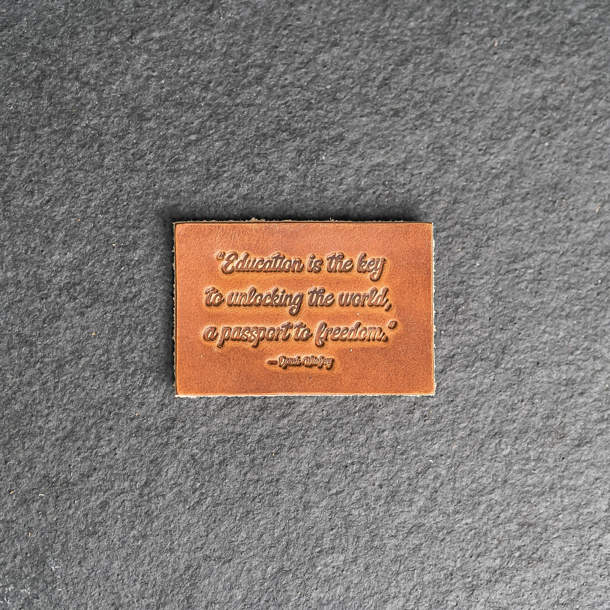 Education is the key | Leather Patch with Velcro Back | Back to School