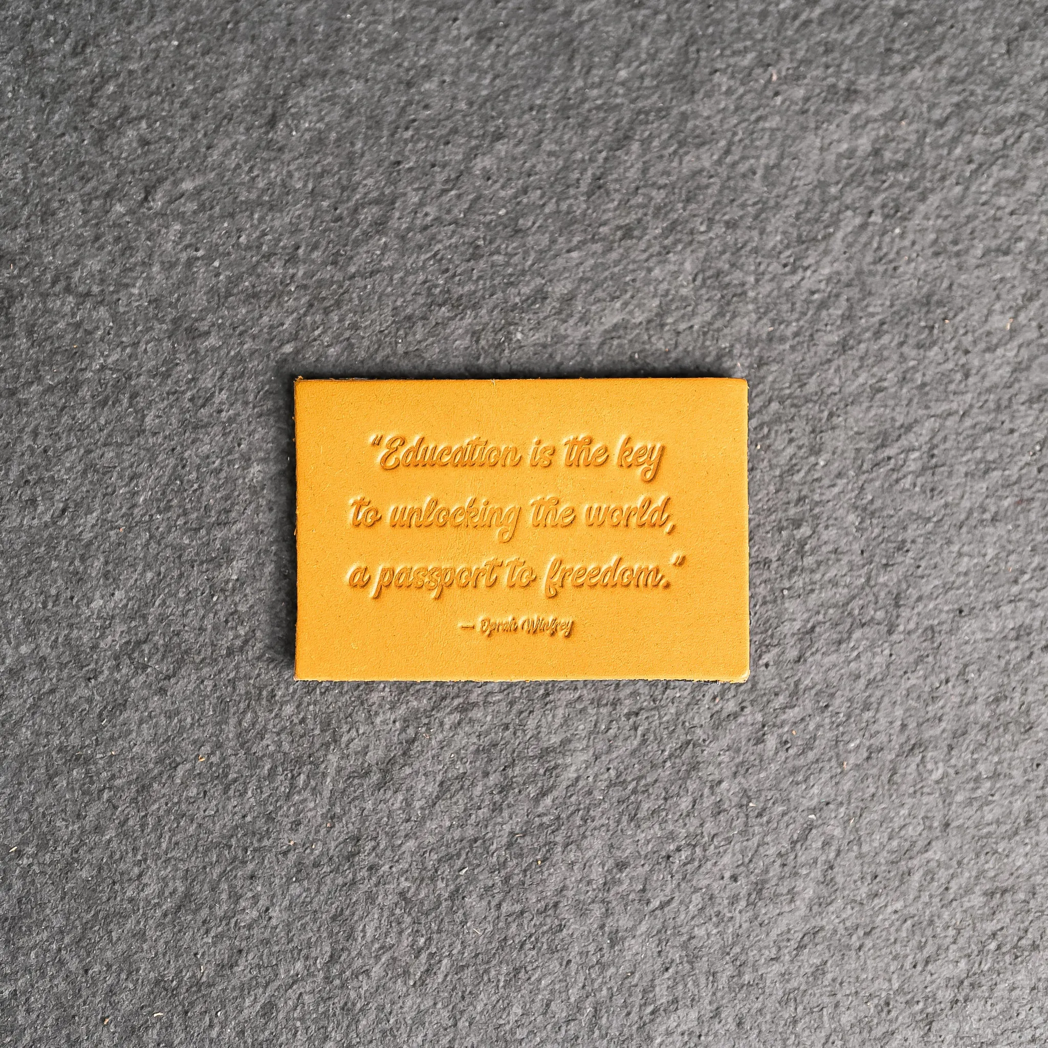 Education is the key | Leather Patch with Velcro Back | Back to School