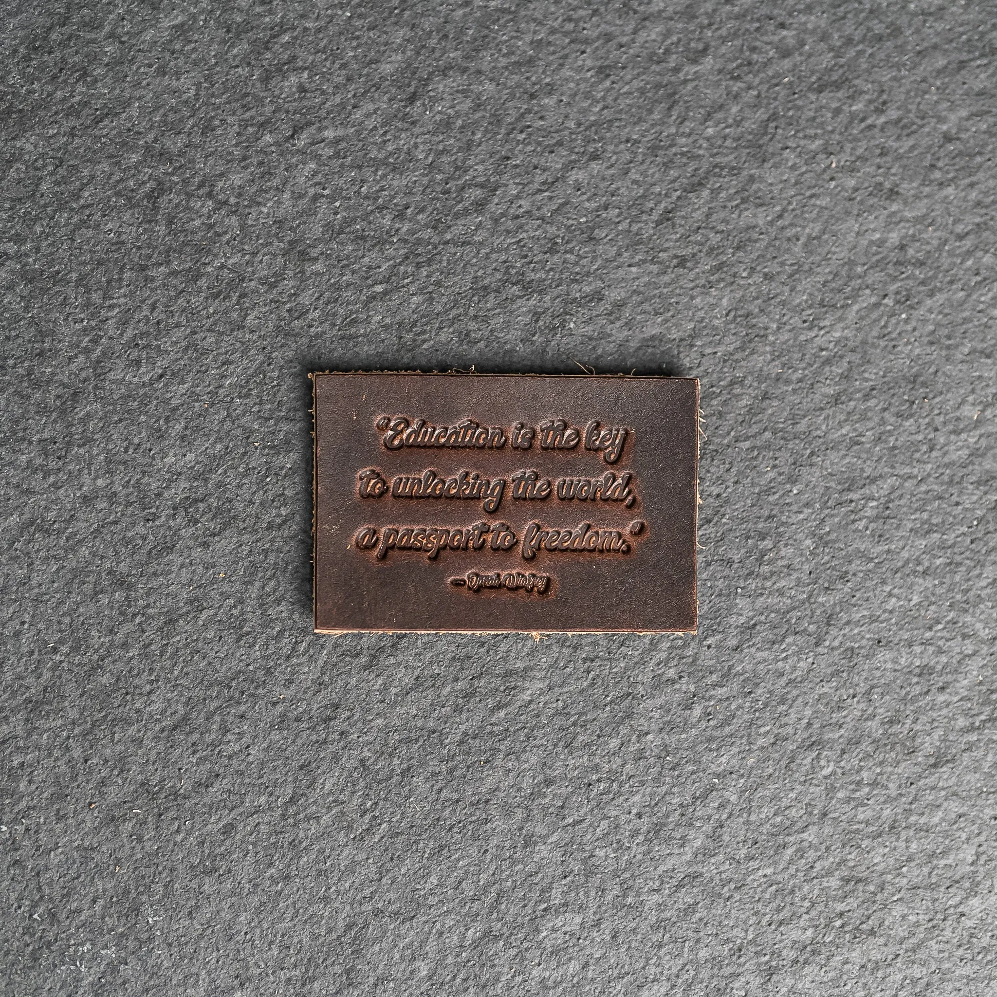 Education is the key | Leather Patch with Velcro Back | Back to School