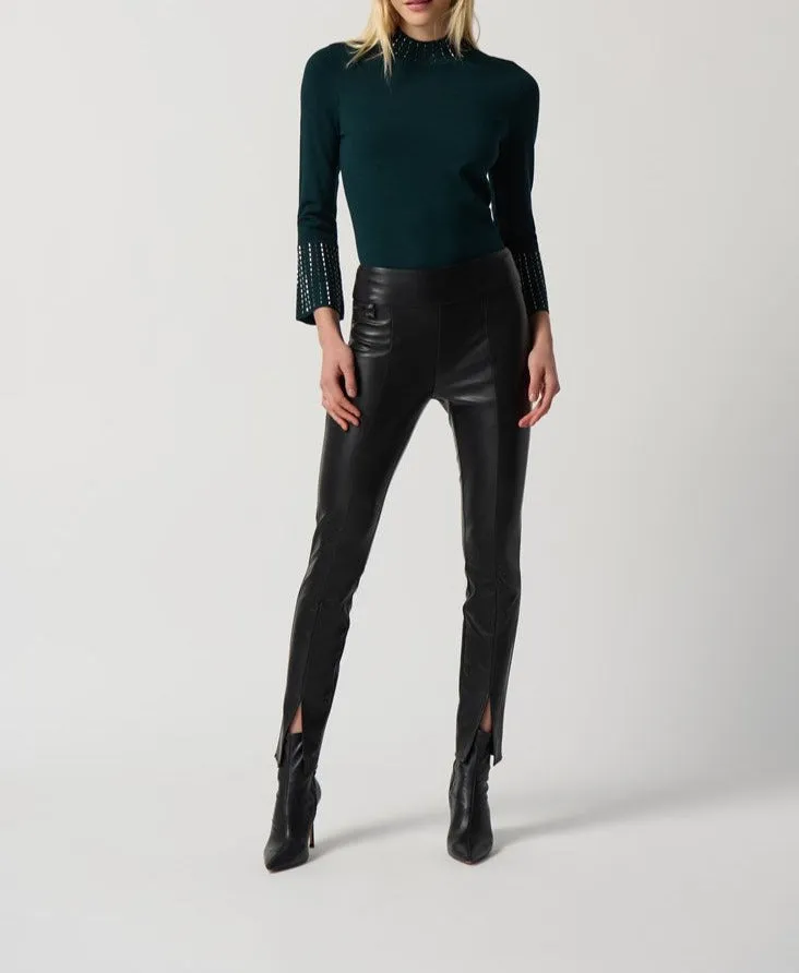 Embellished Sweater With Bell Sleeve and Mock Neck