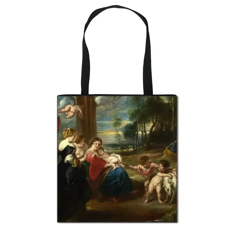 Famous Art Oil Painting Eco Reusable Shopping Bag