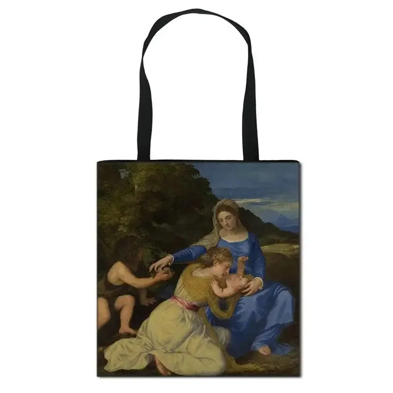 Famous Art Oil Painting Eco Reusable Shopping Bag