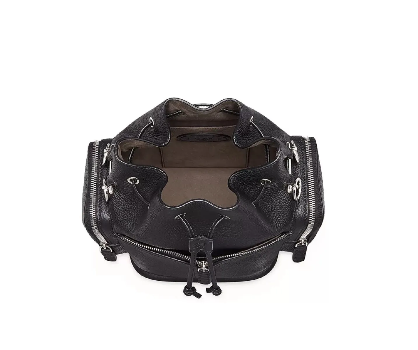 Fendi Mon Tresor Black Selleria Calfskin Leather Bucket Bag 8BT301
