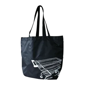 Fold Up Black Nylon Trolley Bag