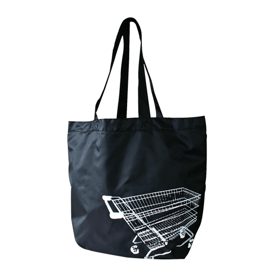 Fold Up Black Nylon Trolley Bag