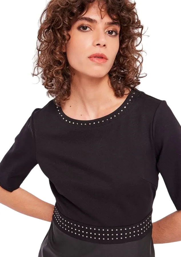 Gaudì vestito manica corta con borchie da donna 321BD14003 2001 nero