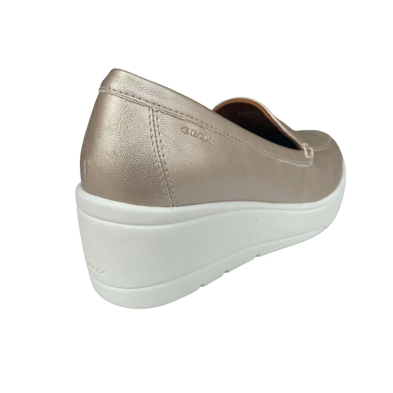 Geox scarpa mocassino con zeppa da donna Ilde D36RAB oro chiaro
