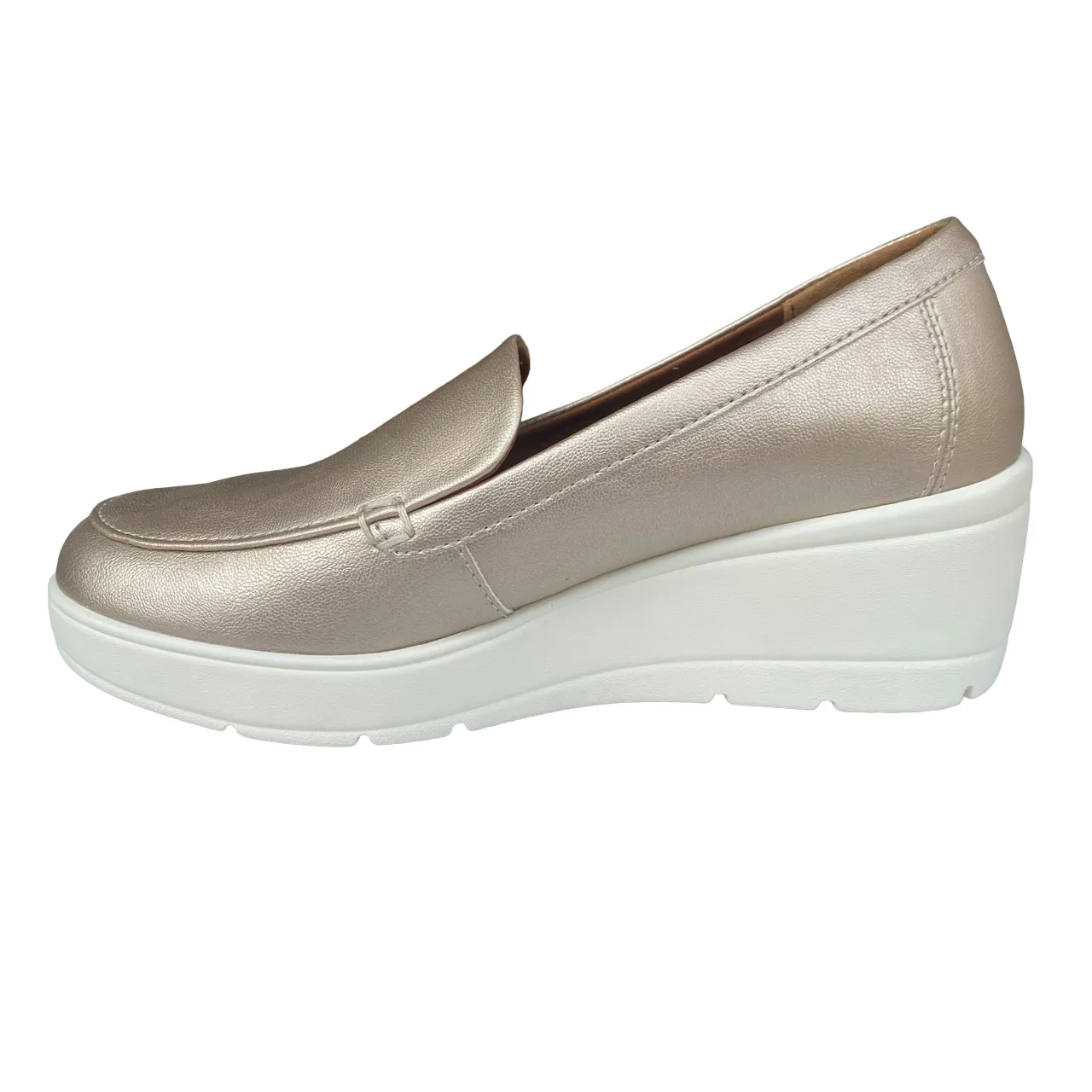 Geox scarpa mocassino con zeppa da donna Ilde D36RAB oro chiaro