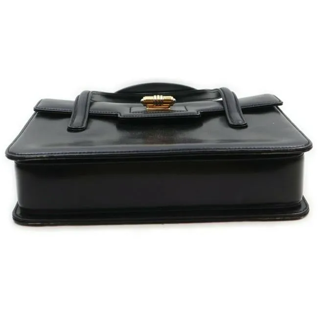 Gucci Early Kelly Style Glossy Black Leather