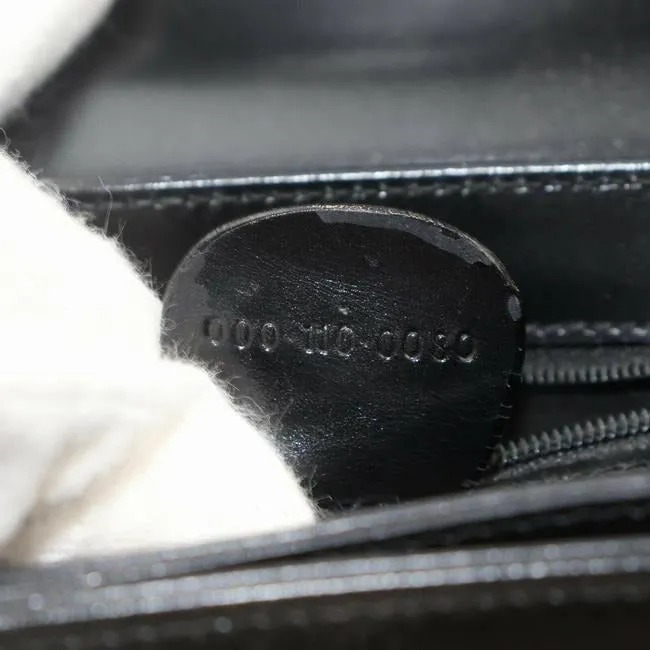 Gucci Early Kelly Style Glossy Black Leather