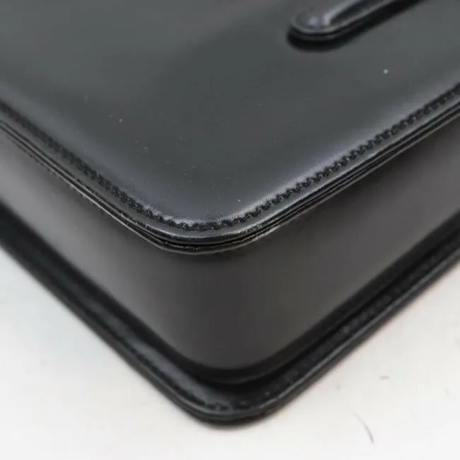 Gucci Early Kelly Style Glossy Black Leather