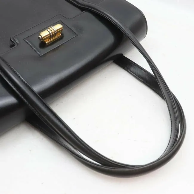 Gucci Early Kelly Style Glossy Black Leather