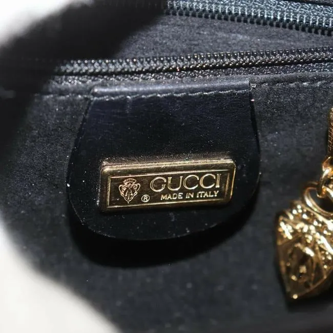 Gucci Early Kelly Style Glossy Black Leather