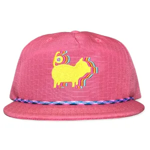 Guyute Rope Hat / Coral Ripstop Nylon with Buttercup Pig
