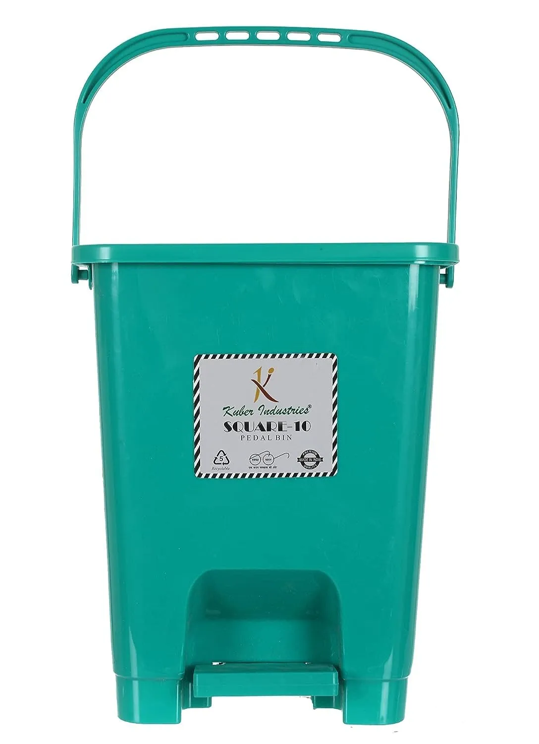 Heart Home Plastic Dustbin With Swing Lid, 12 Ltr. (Green)