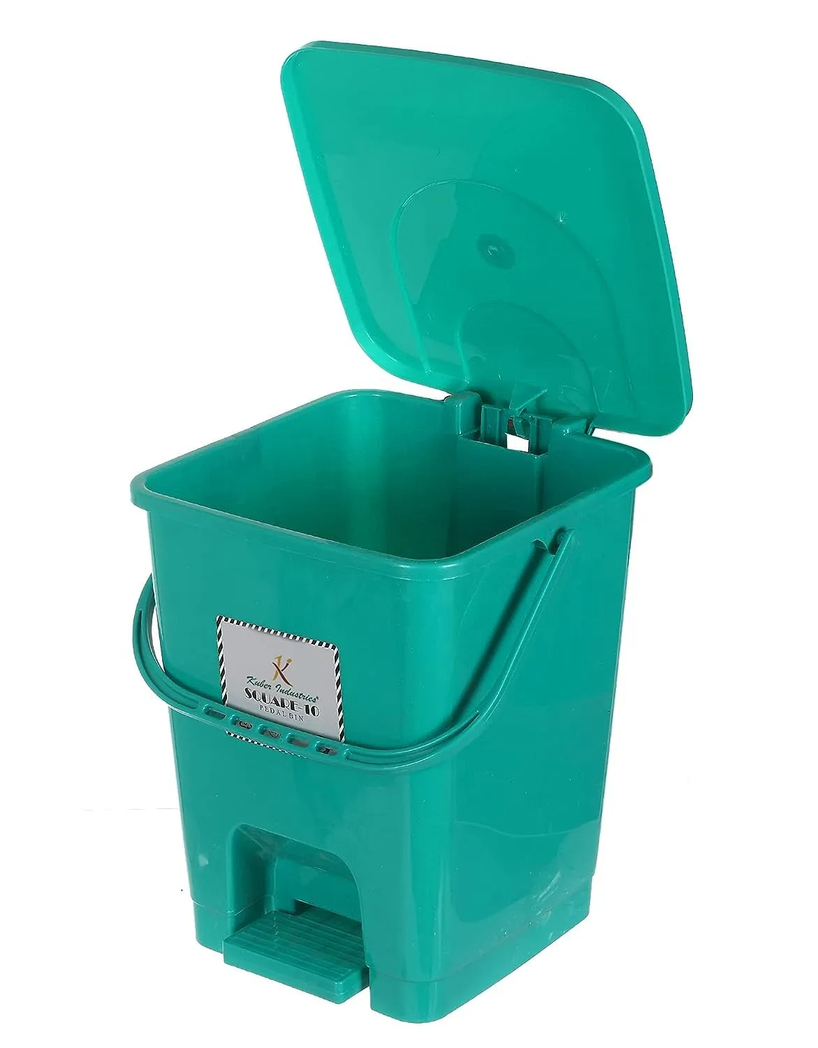 Heart Home Plastic Dustbin With Swing Lid, 12 Ltr. (Green)