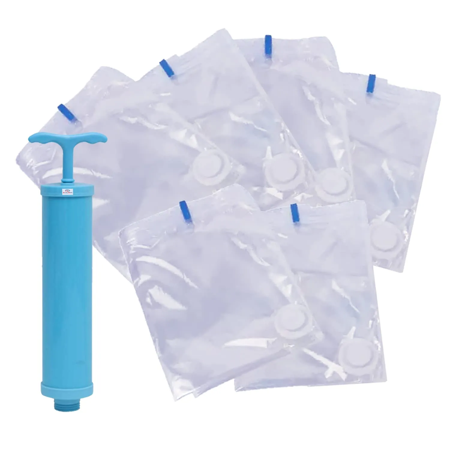 Heart Home Vacuum Storage Bags|Space Saver Bags|Travel Vacuum Storage Seal Bags for Comforters Blankets Clothes Pillows With Hand Pump,70x100 cm,Pack of 6 (Transparent)