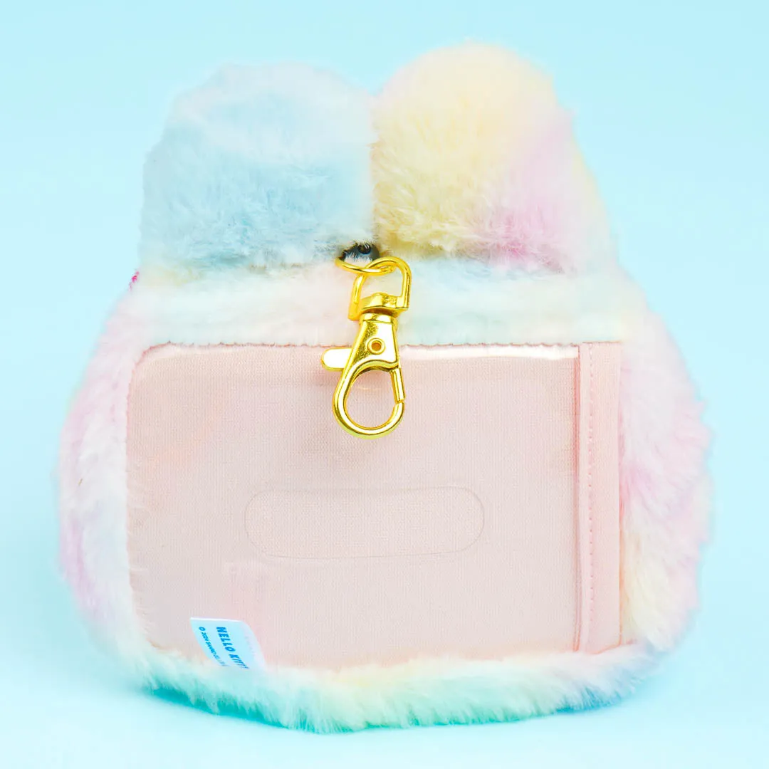 Hello Kitty Gradient Bunny Plushie Card Case & Charm - Rainbow