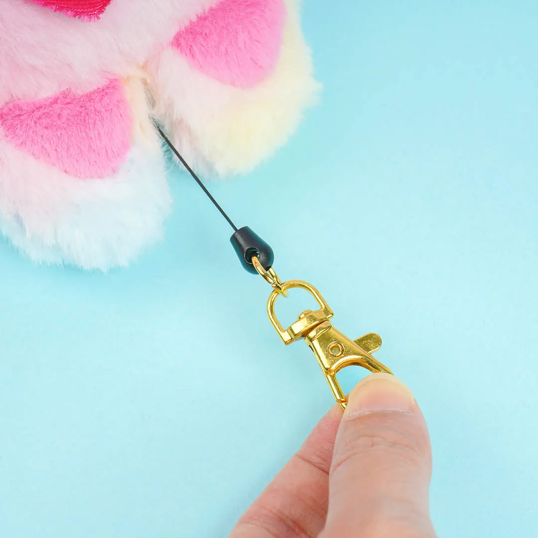 Hello Kitty Gradient Bunny Plushie Card Case & Charm - Rainbow