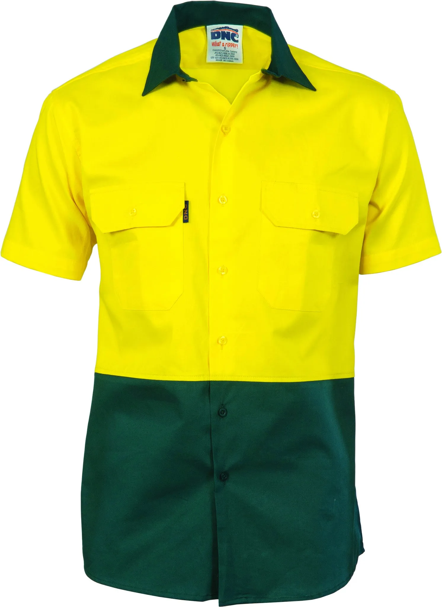 HiVis Two Tone Cotton Drill Short Sleeve