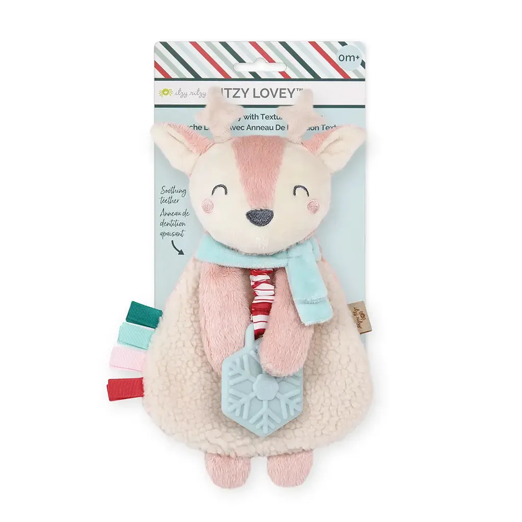 Holiday Pink Reindeer Itzy Lovey™ Plush   Teether Toy