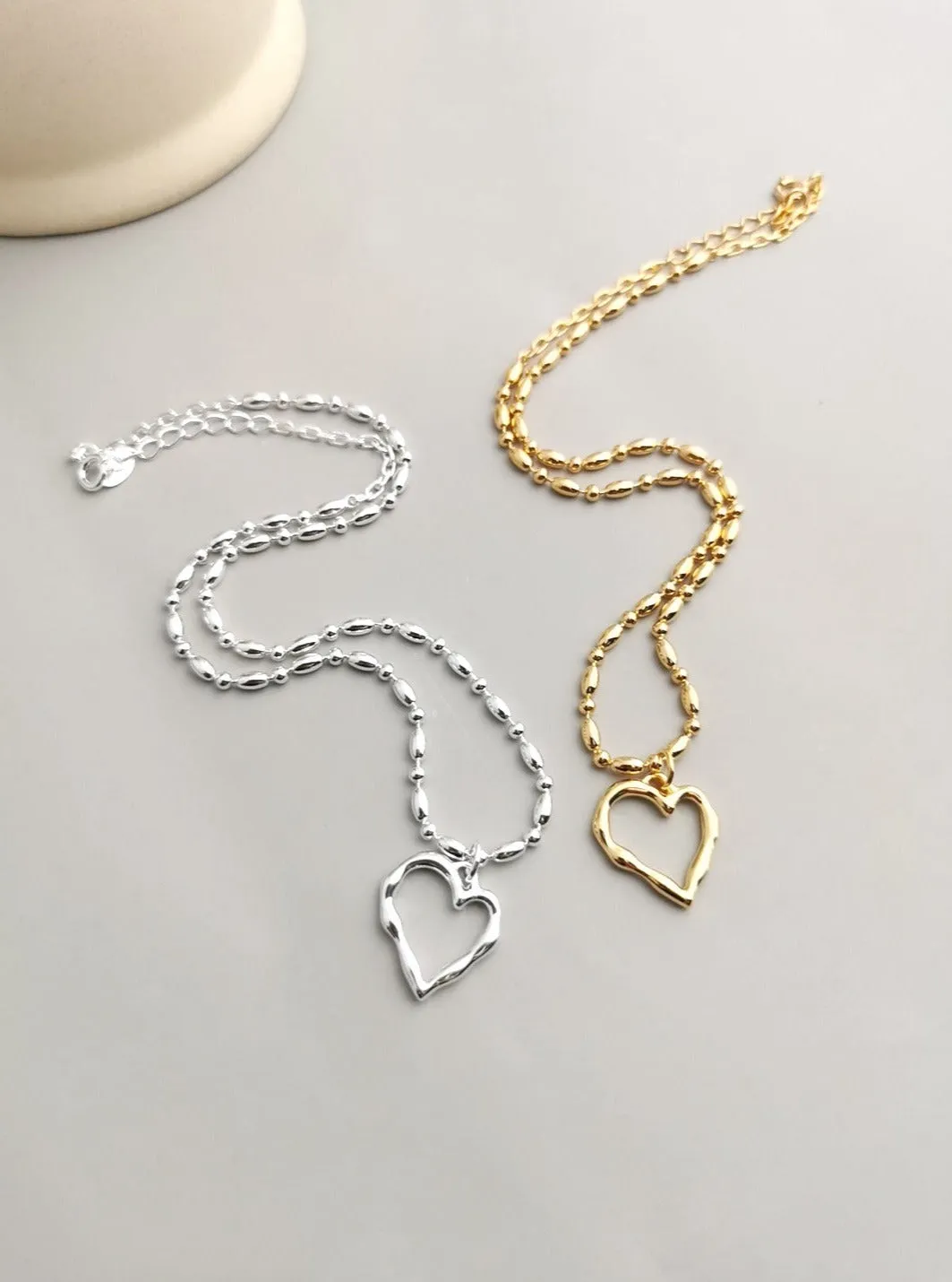 Irregular Heart Pendant Necklace: Artistic Asymmetry