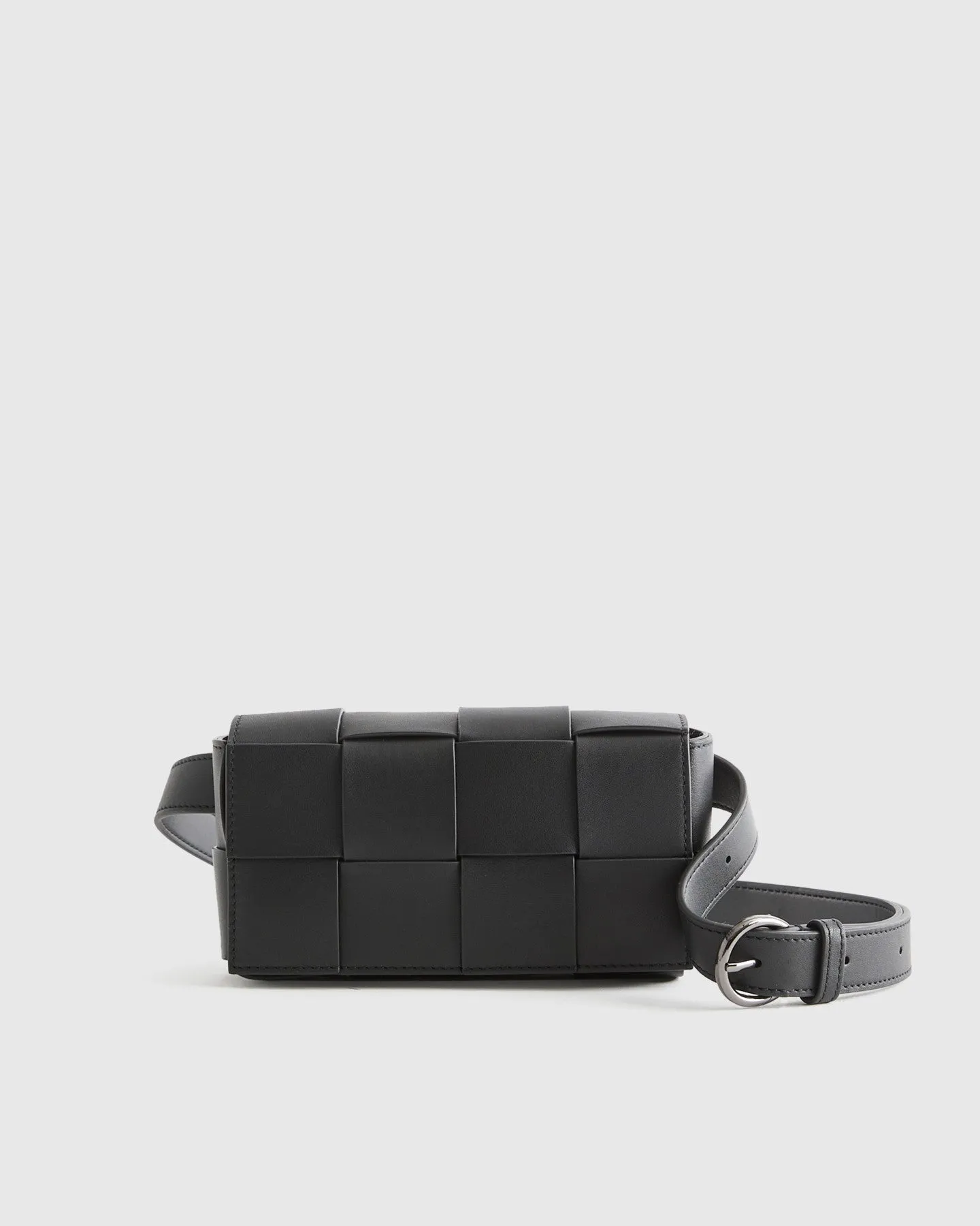 Italian Leather Handwoven Box Belt Bag