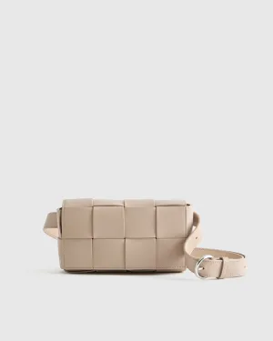 Italian Leather Handwoven Box Belt Bag