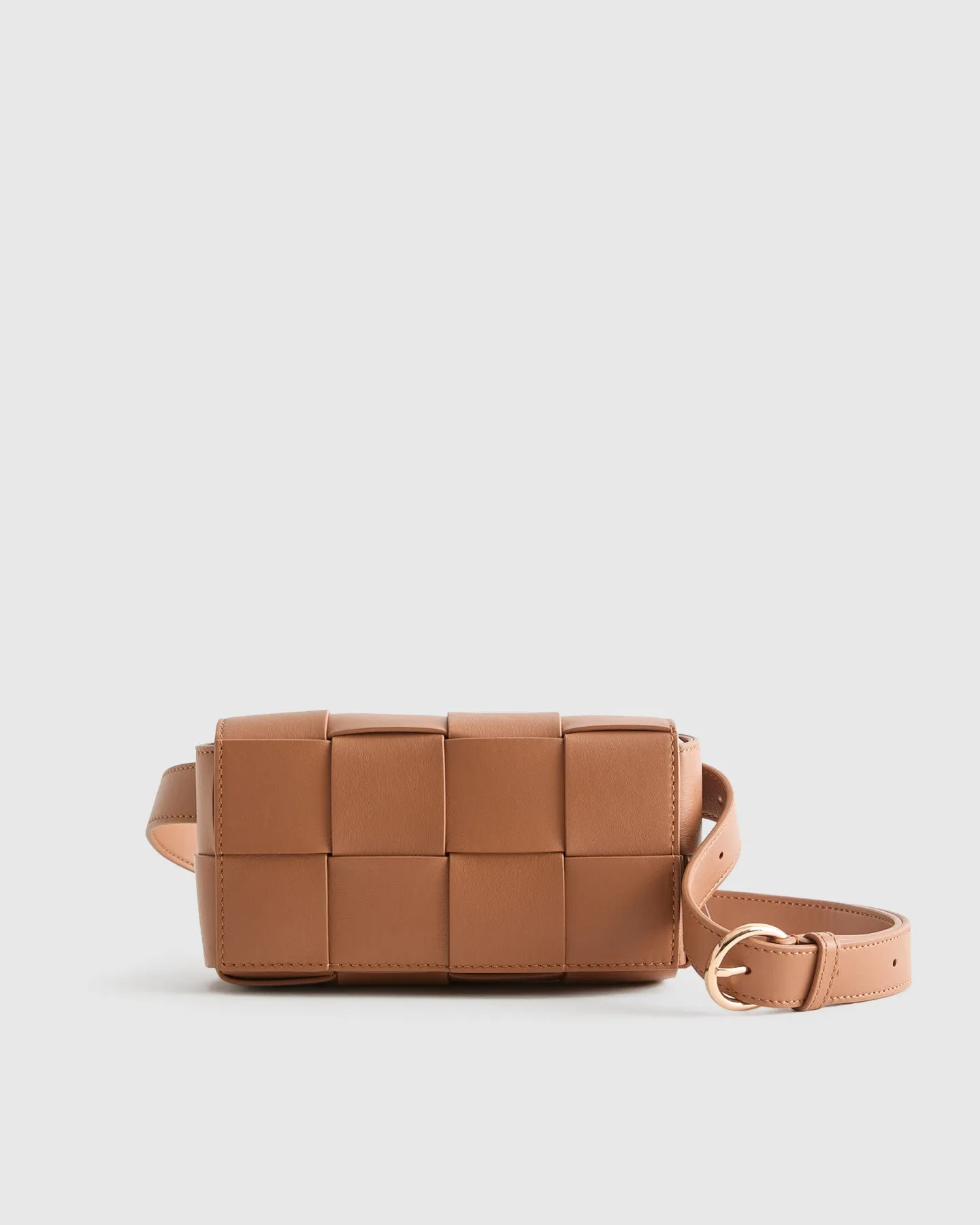 Italian Leather Handwoven Box Belt Bag