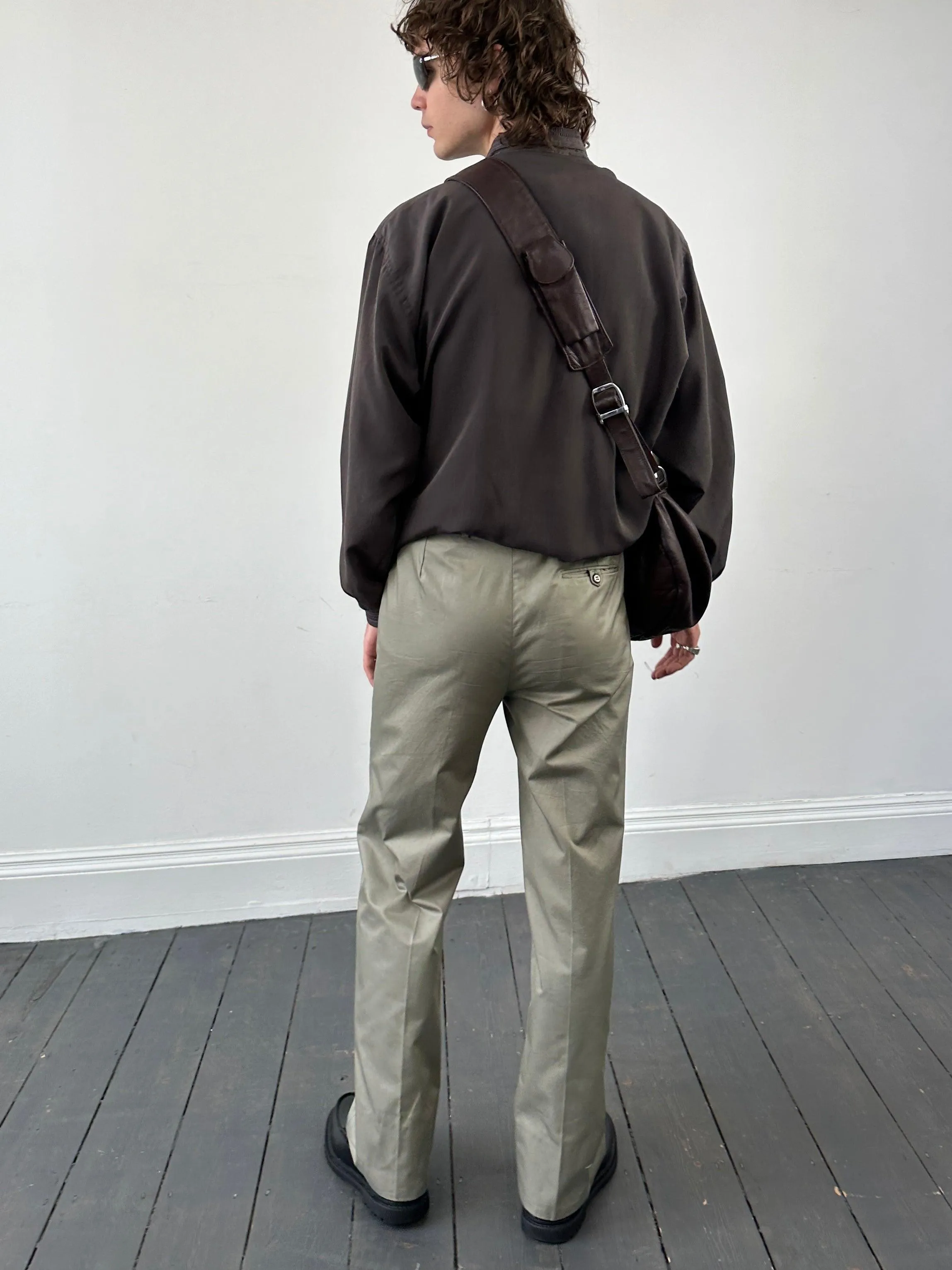 Italian Vintage Pure Cotton Straight Leg Trousers - W30