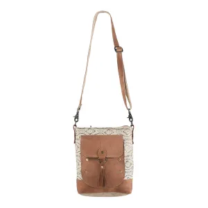 KB151 - KB151 -MESSENGER Leather and Upcycled Canvas Ladies Bag 12 x 12 KB151 - KB151