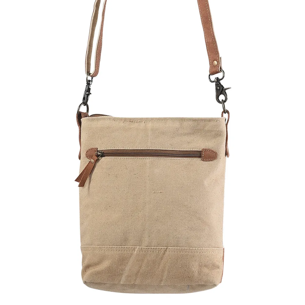 KB151 - KB151 -MESSENGER Leather and Upcycled Canvas Ladies Bag 12 x 12 KB151 - KB151