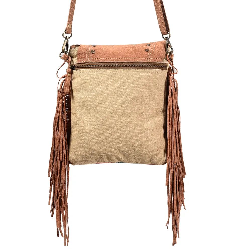 KB398 - KB398 -MESSENGER Leather and Upcycled Canvas Ladies Bag Standard KB398 - KB398