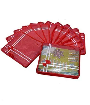 Kuber Industries 12 Piece Non Woven Saree Organiser, Red (VAR28)
