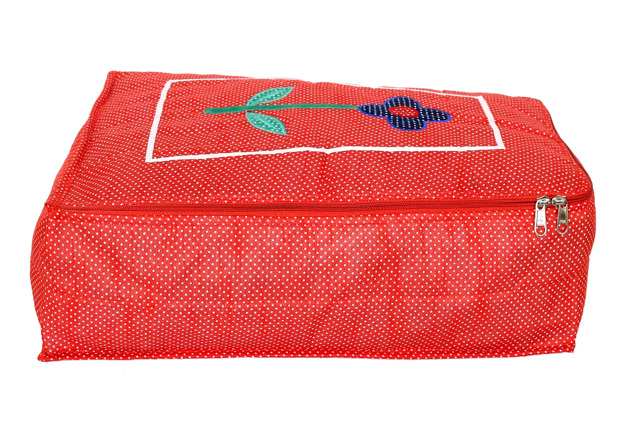 Kuber Industries Dot Printed Petticoat Cover Bag/Wardrobe Organiser/Storage Bag/Bags for Cloths (Red)