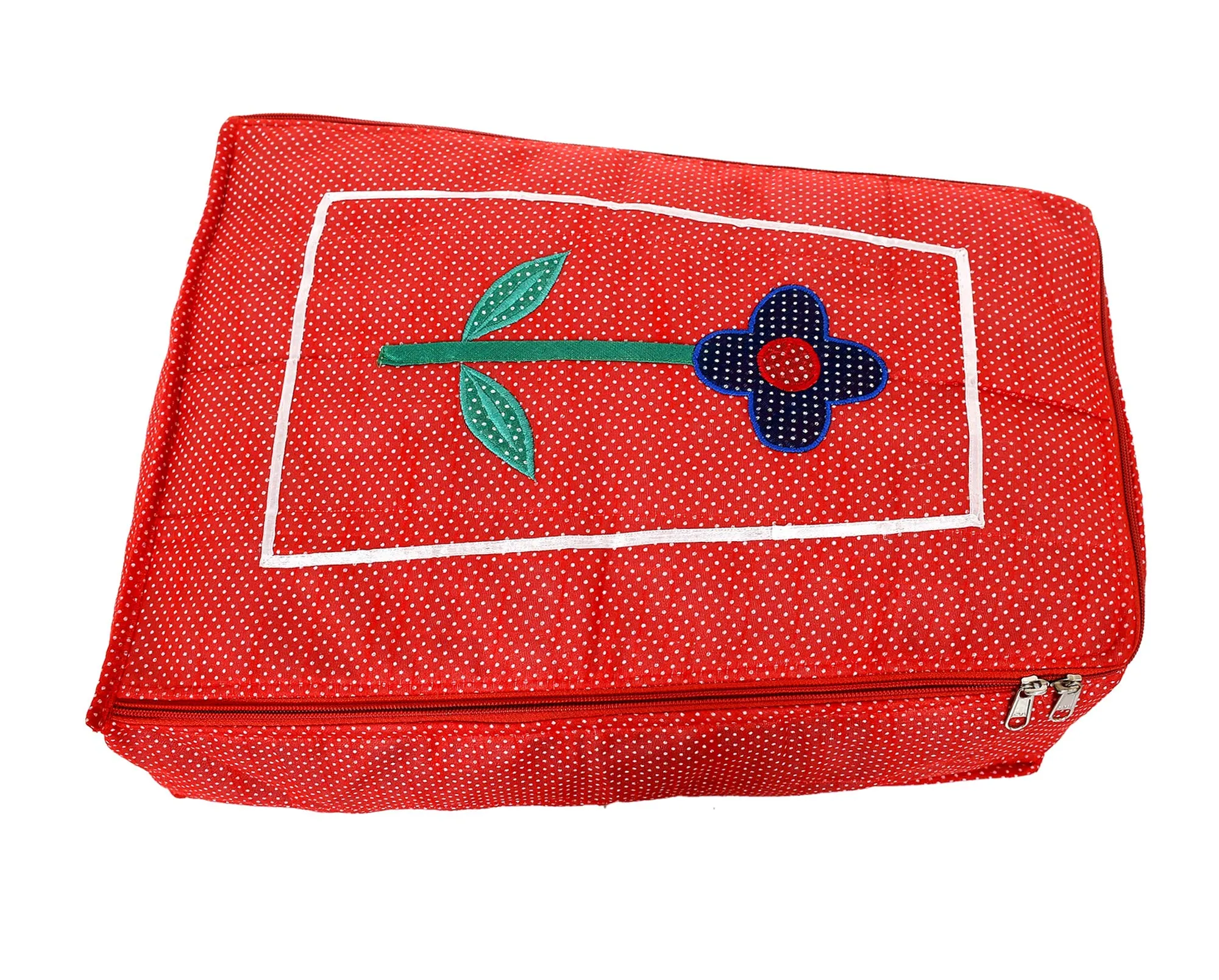 Kuber Industries Dot Printed Petticoat Cover Bag/Wardrobe Organiser/Storage Bag/Bags for Cloths (Red)